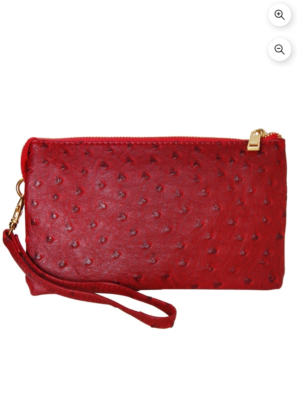 Humble Chic Vegan Leather Faux Ostrich Convertible Crossbody/Wristlet Strap